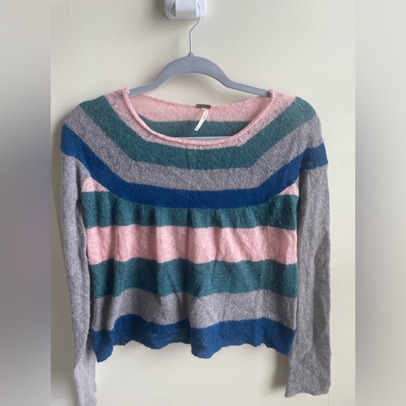 Free People Sweaters - Free People Candy Grey Merino Wool Blend Sweater